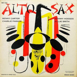  AltoSaxes Label: Norgran 1035 12" LP, 1955, Diseño: David Stone Martin